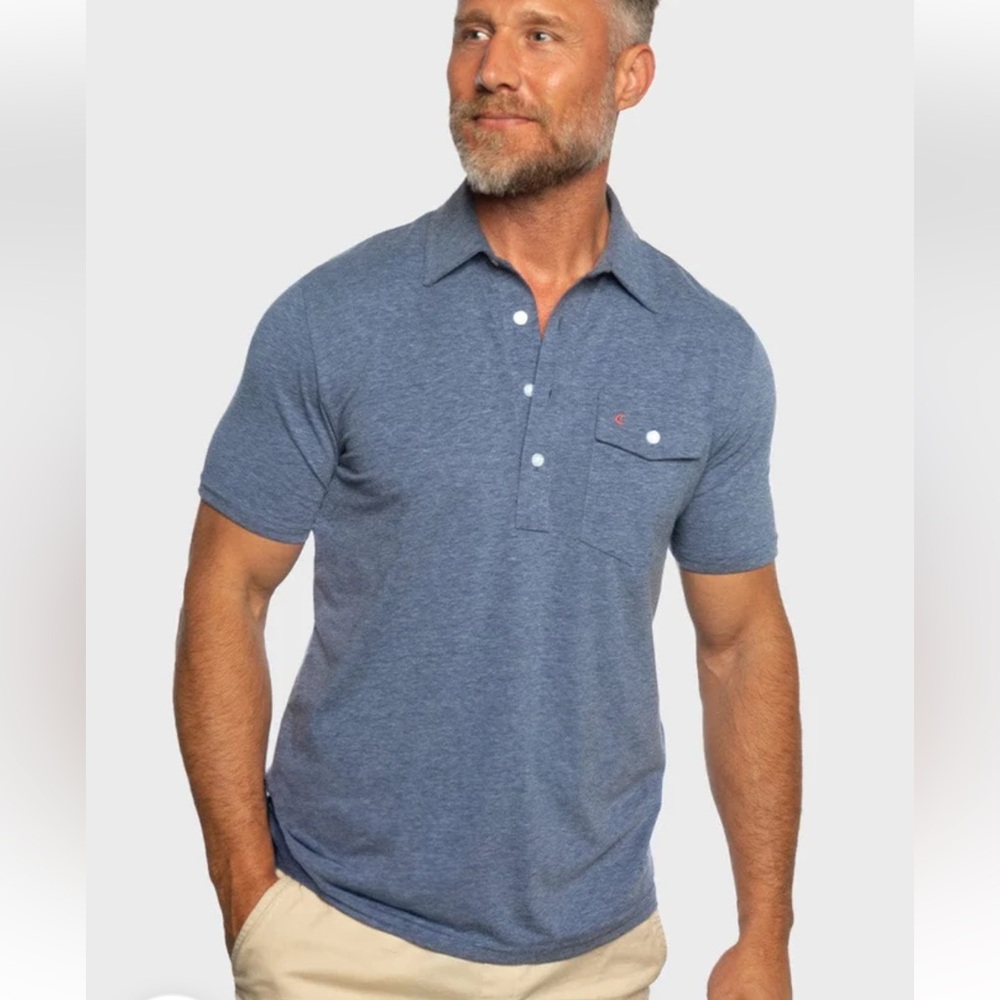 Criquet Cotton Polo shirt in Navy Blue. Size M
